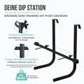 Dip station for door pull-up bar