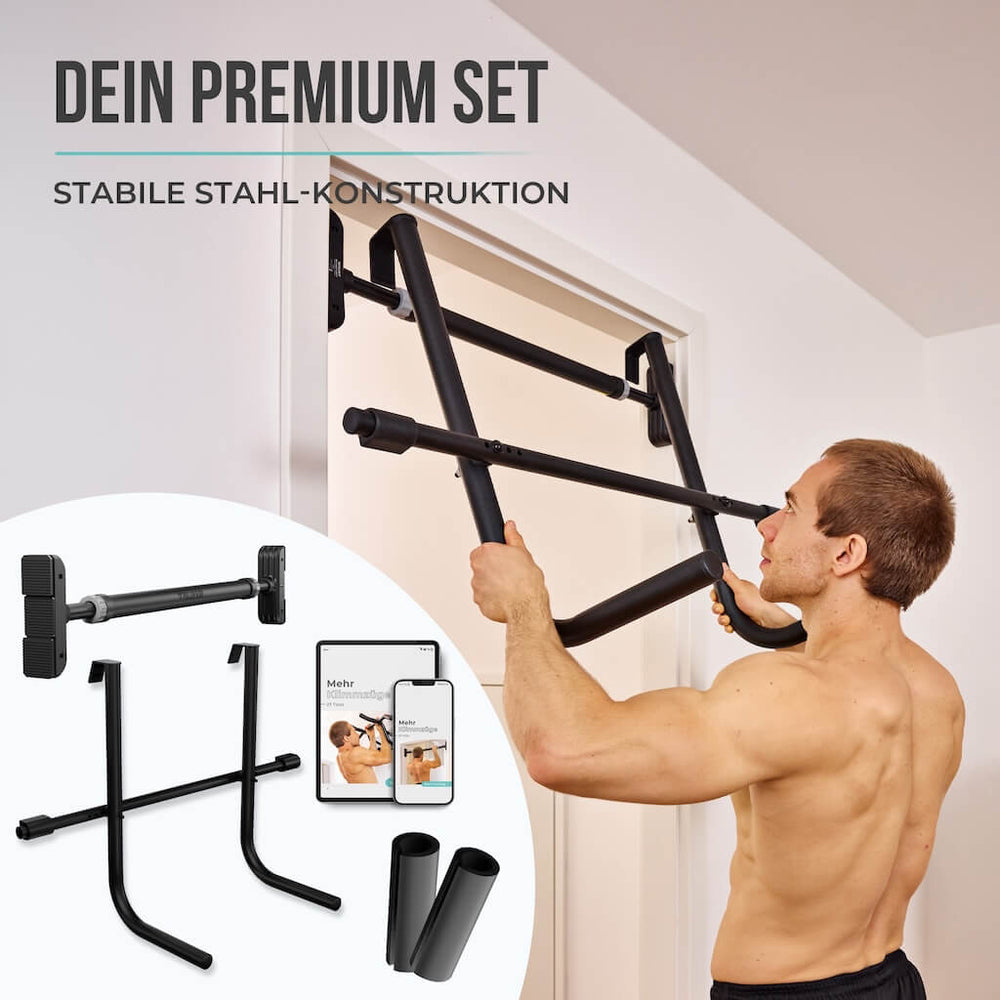 Dip station for door pull-up bar