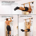 Wooden pull-up bar for wall mounting above door frame
