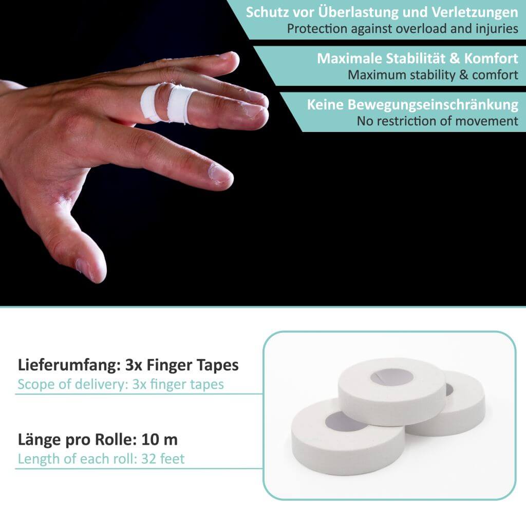 Climbing tape finger with extra strong adhesive, 3 rolls