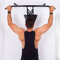 Pull-up and dip bar for wall mounting on interior and exterior wall