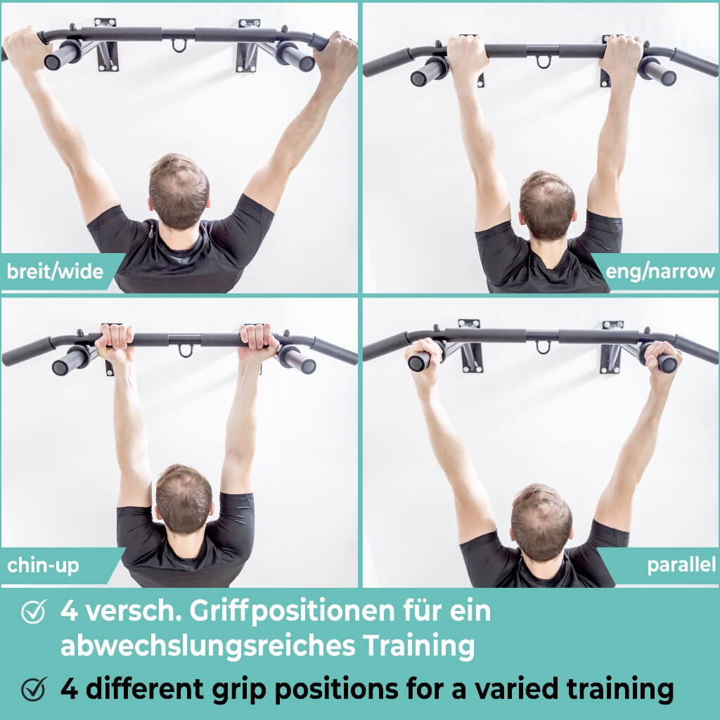 Wall Mounted Pull up Bar incl. Pull up Assist Band