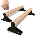 Wooden parallettes with ergonomic handle, low or medium version